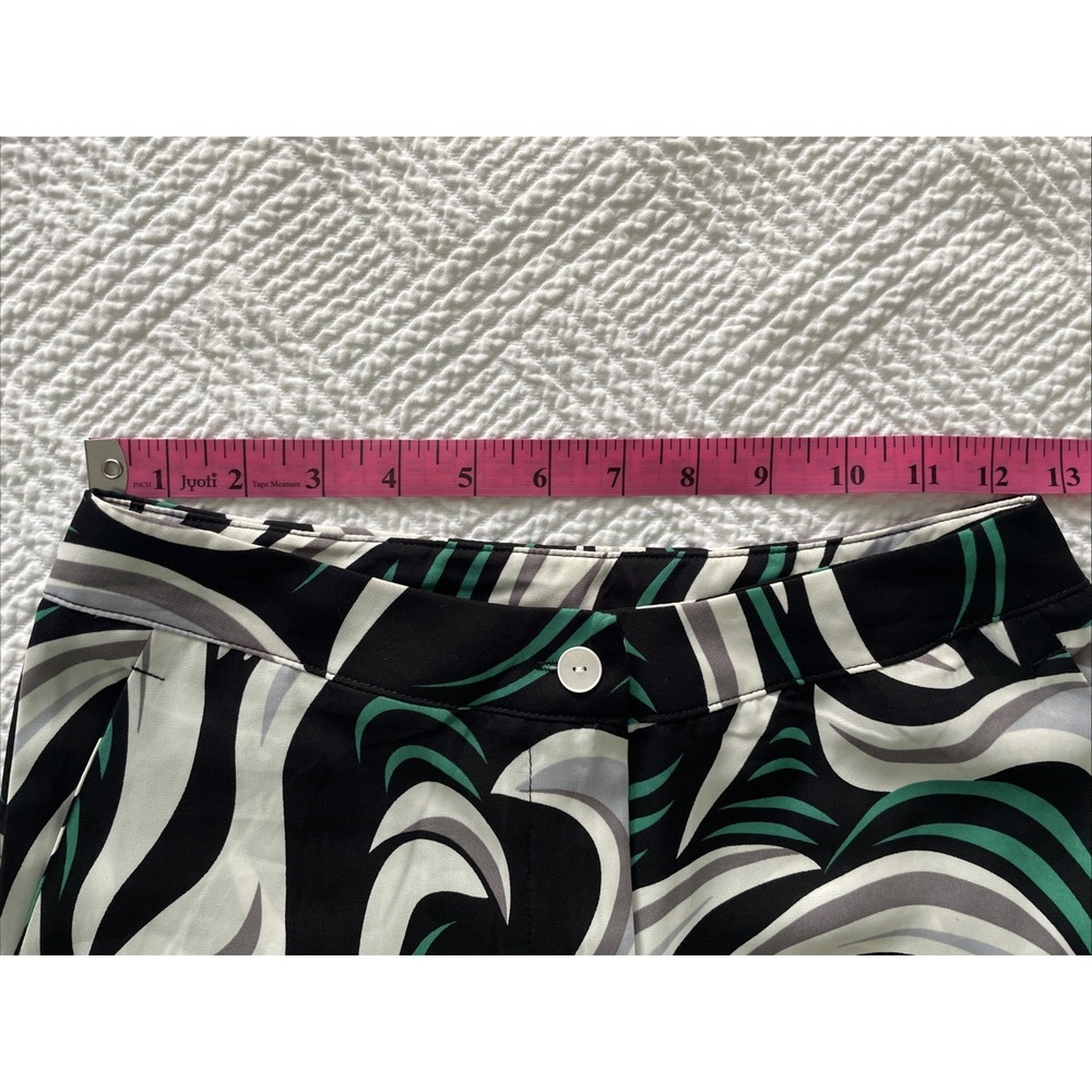 Amy & Clo Womens Pants Sz S NWT Lightweight Wide Leg Sheer Black White Green - Picture 3 of 8